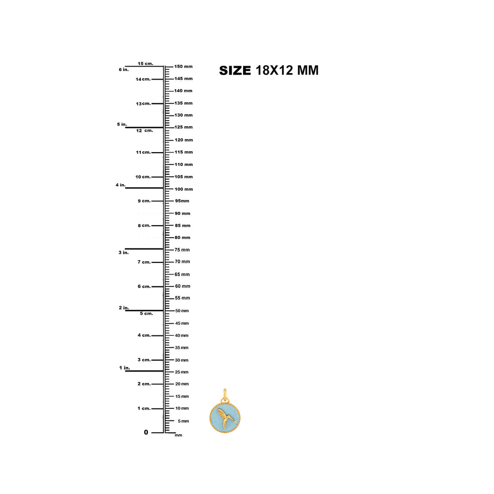 Natural Diamond In 14k Yellow Gold Hummingbirds Charm Enamel Jewelry