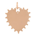 14K Rose Gold Prong Set Diamond Enamel Heart Shape Pendant For Valentine Gift