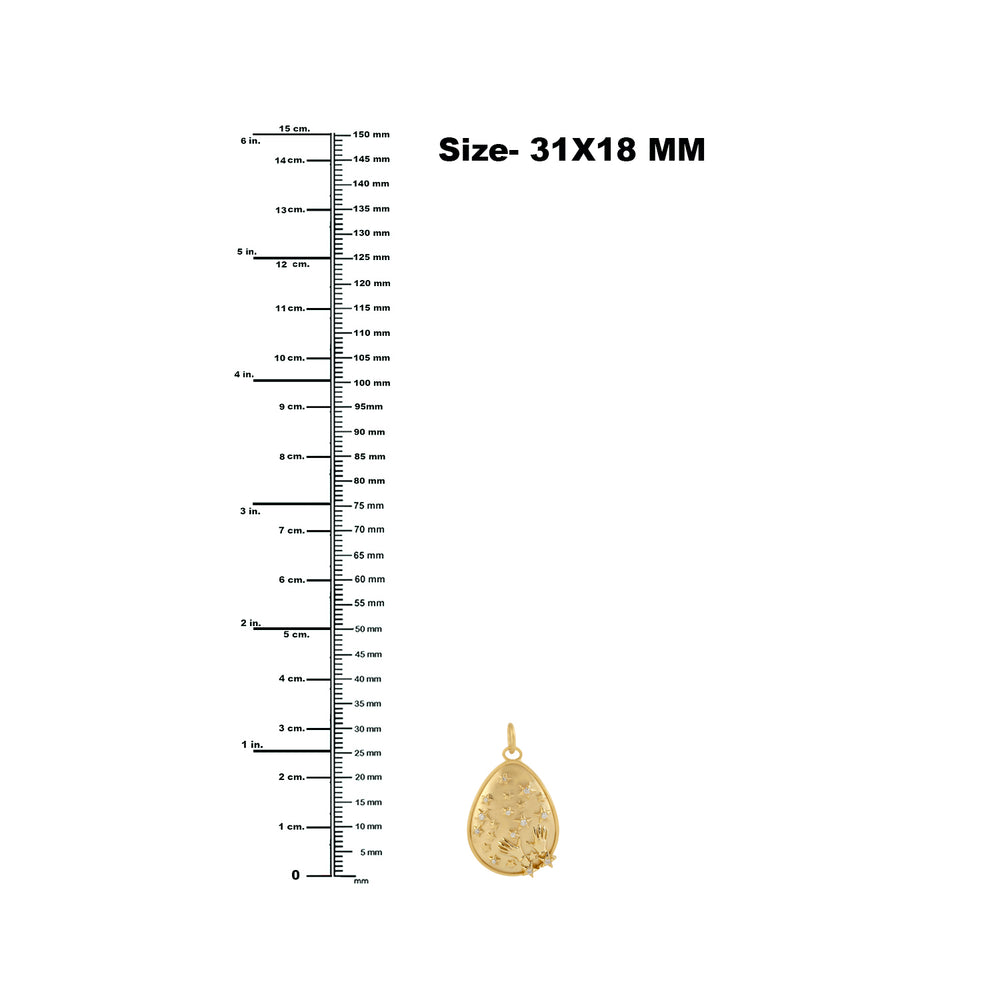 14K Yellow Gold Prong Set Diamond Star & Two Hands Pendant – Symbolic Jewelry