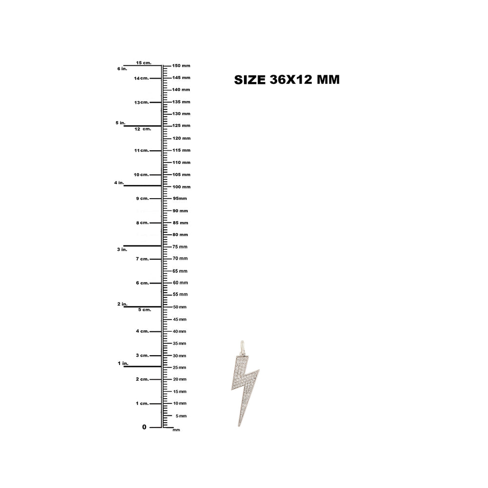 Pave Diamond Lighting Thunder Strom Sign Charm In 18k White Gold