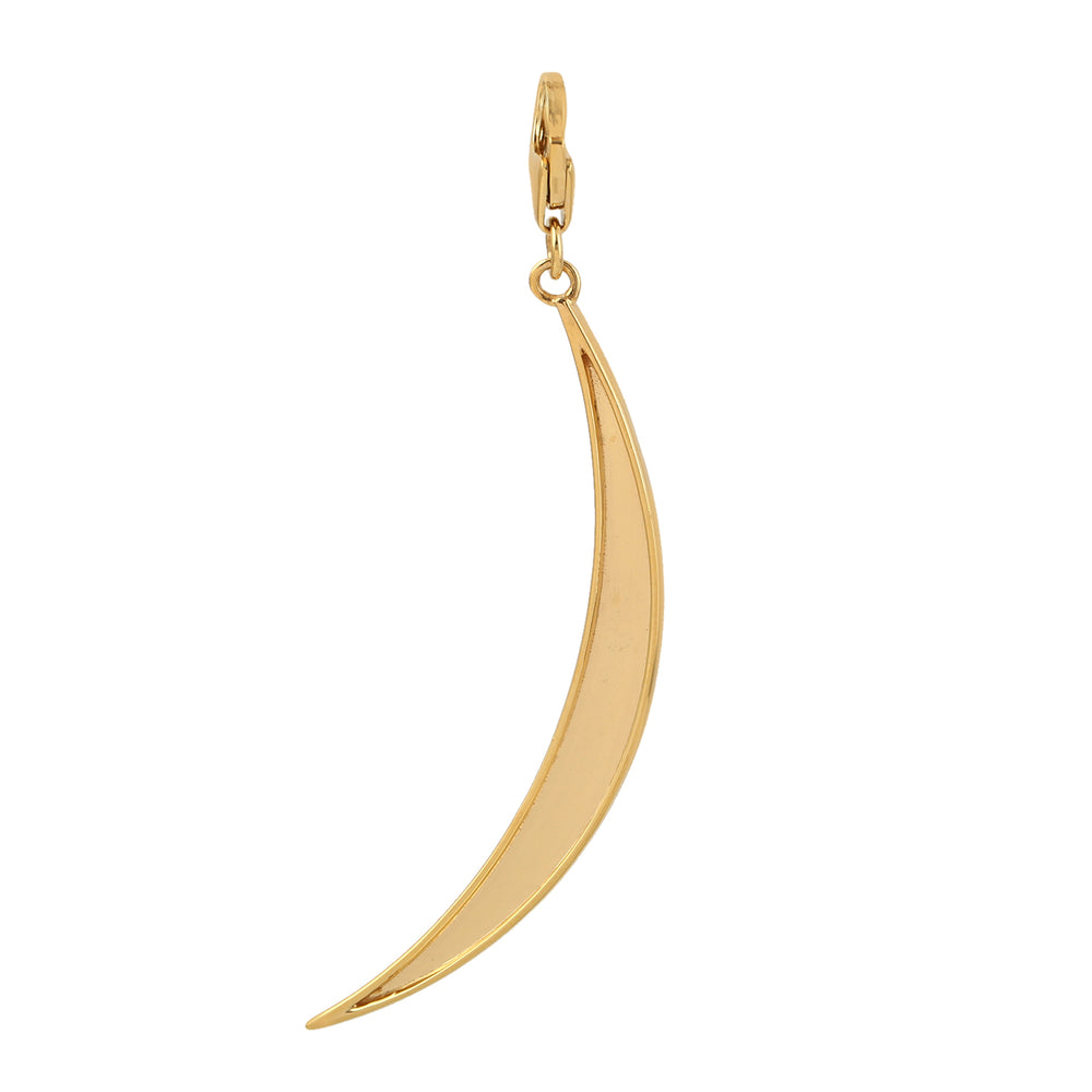 Ruby & Multi-Gemstone Crescent Moon Charm Pendant in 18K Yellow Gold – Delicate Jewelry for Her