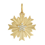 Natural Diamond Designer Star Pendant 14K Yellow Gold Jewelry For Her