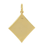 Natural Diamond Star & Rhombus Shape Enamel Pendant 14K Yellow Gold Jewelry