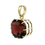 Octagon Pink Tourmaline Gemstone Designer Pendant In 18K Yellow Gold