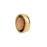 Oval Cut Tourmaline Bezel Set  Charm Pendant 18K Yellow Gold Jewelry