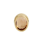 Oval Cut Tourmaline Bezel Set  Charm Pendant 18K Yellow Gold Jewelry