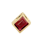 Square Tourmaline Gemstone Bezel Set 18K Yellow Gold Designer Pendant Jewelry