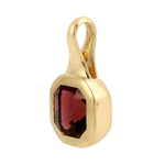 Pink Octagon Tourmaline Gemstone 18K Yellow Gold Beautiful Pendant Jewelry