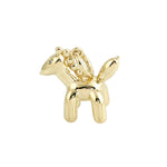 14K Yellow Gold Bezel Set  Natural Diamond Horse Animal Pendant