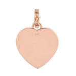 14k Rose Gold Pave Natural Diamond Enamel Heart Pendant For Women