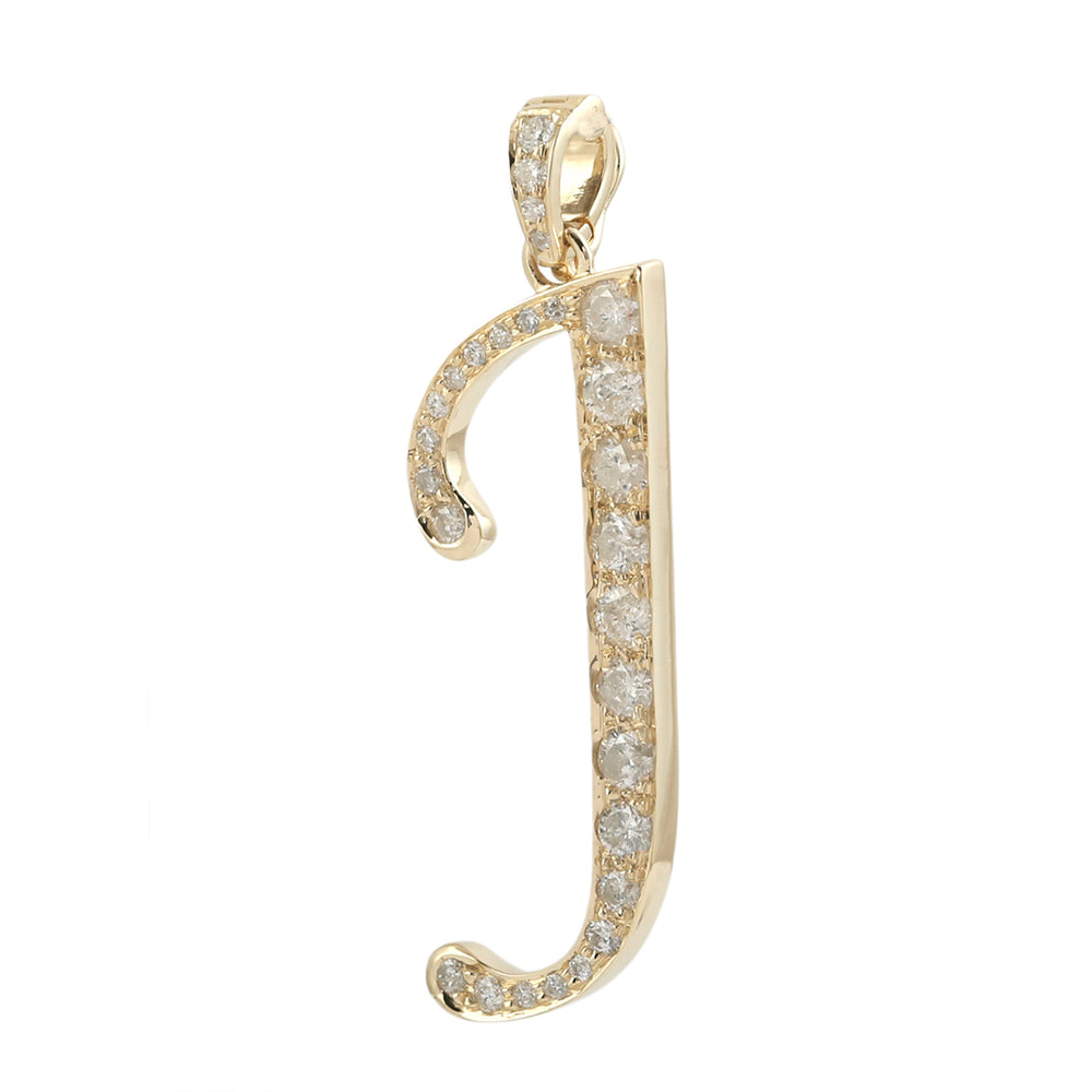Diamond Initial “J” Pendant in 14K Yellow Gold
