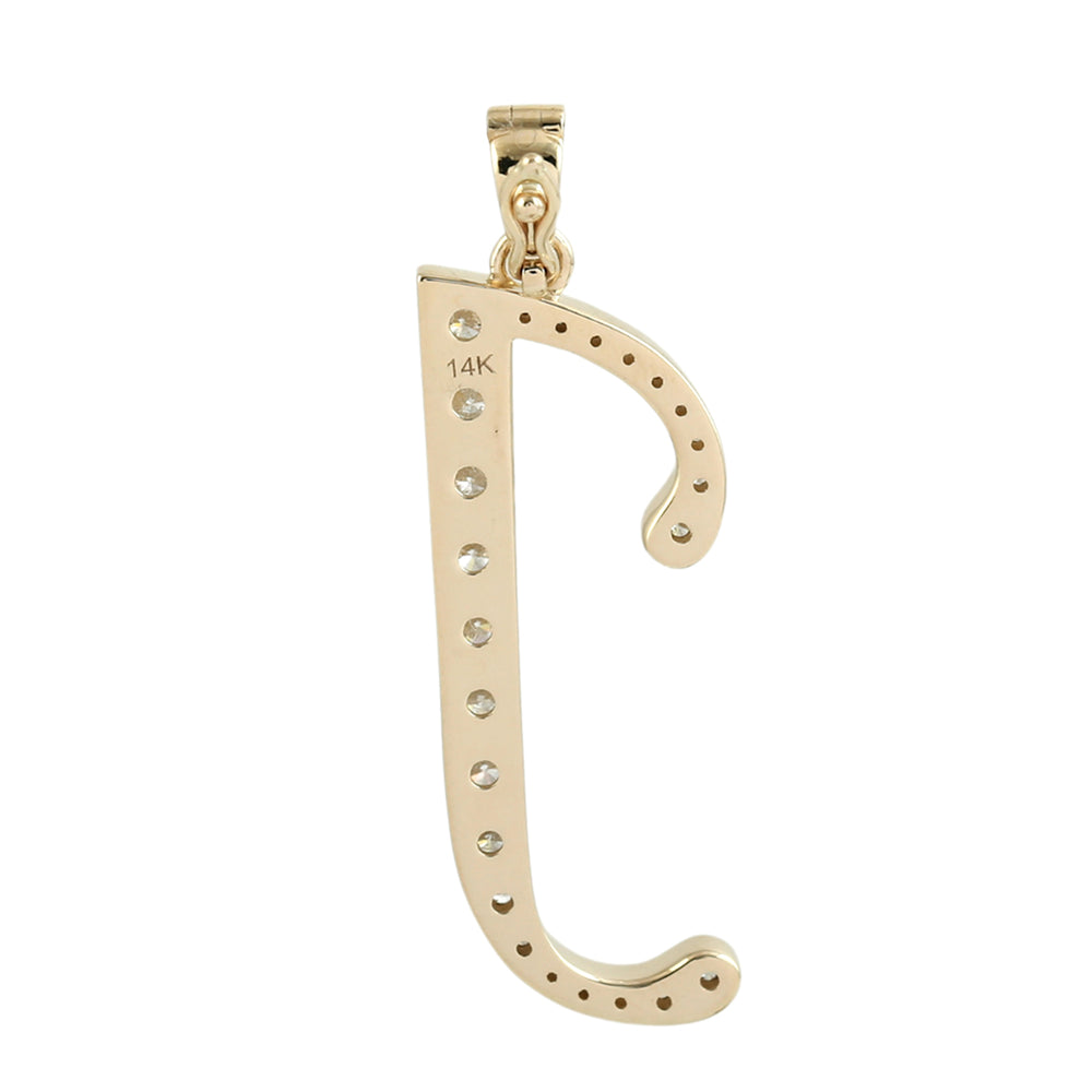 Diamond Initial “J” Pendant in 14K Yellow Gold