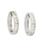 18K White Gold Natural Diamond Huggies Earrings For Women's