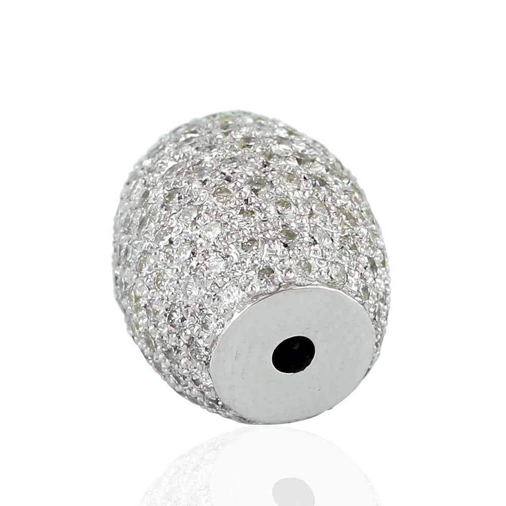 Pavé Diamond Bead Dome Finding in 18K White Gold