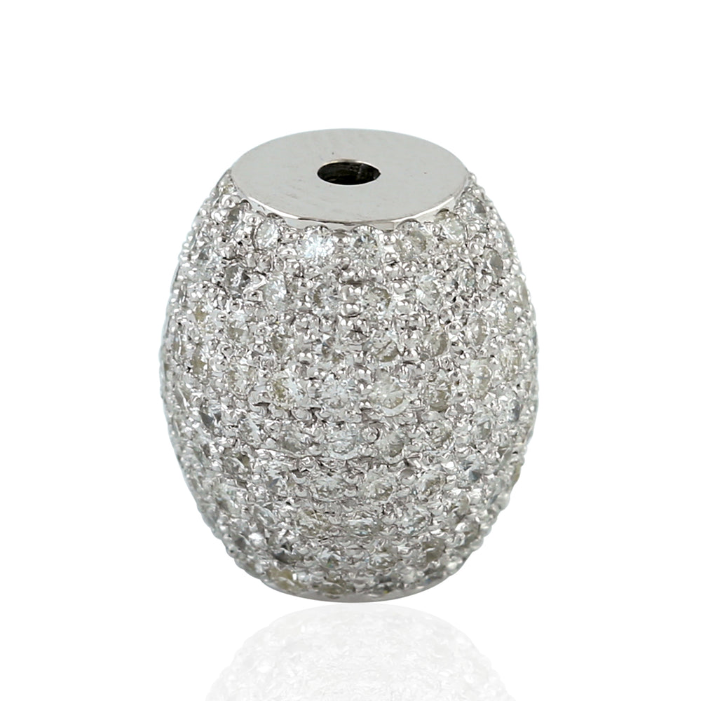 Pavé Diamond Bead Dome Finding in 18K White Gold