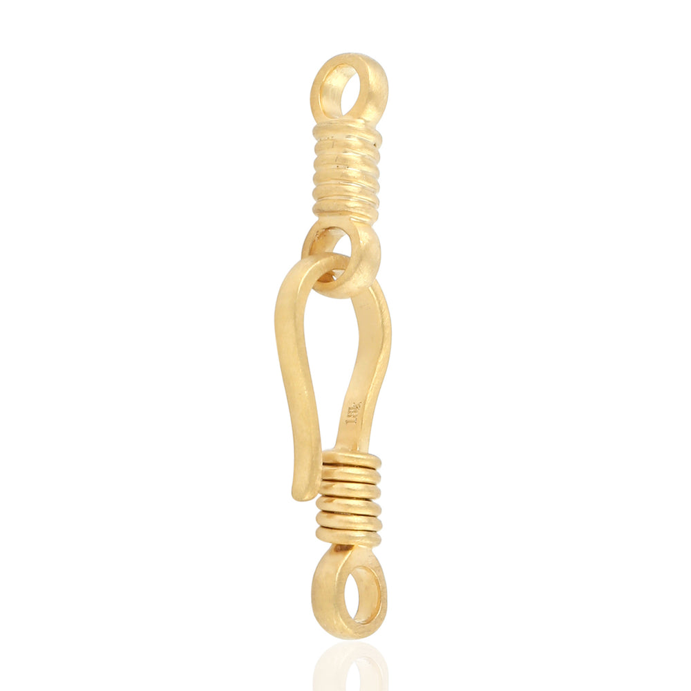 Handcrafted 18K Yellow Gold Hook Clasp Connector