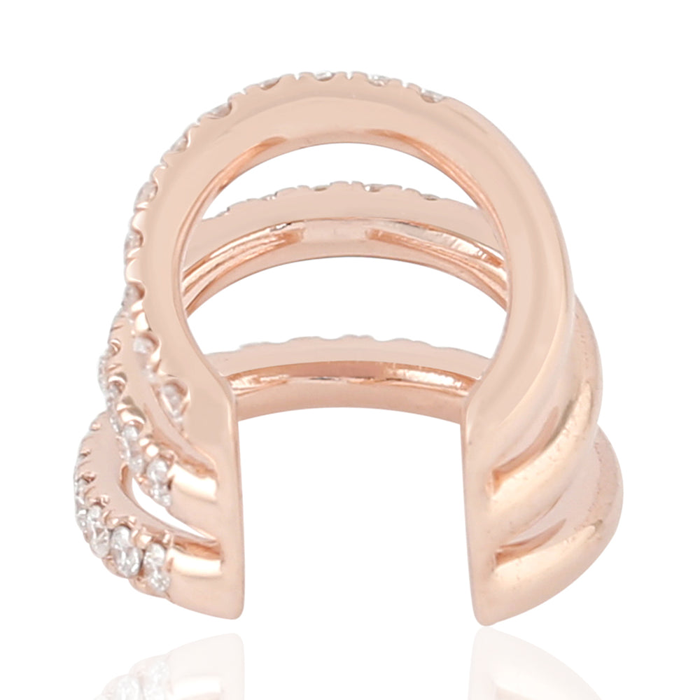 Triple Row Diamond Pavé Open Finding in 18K Rose Gold