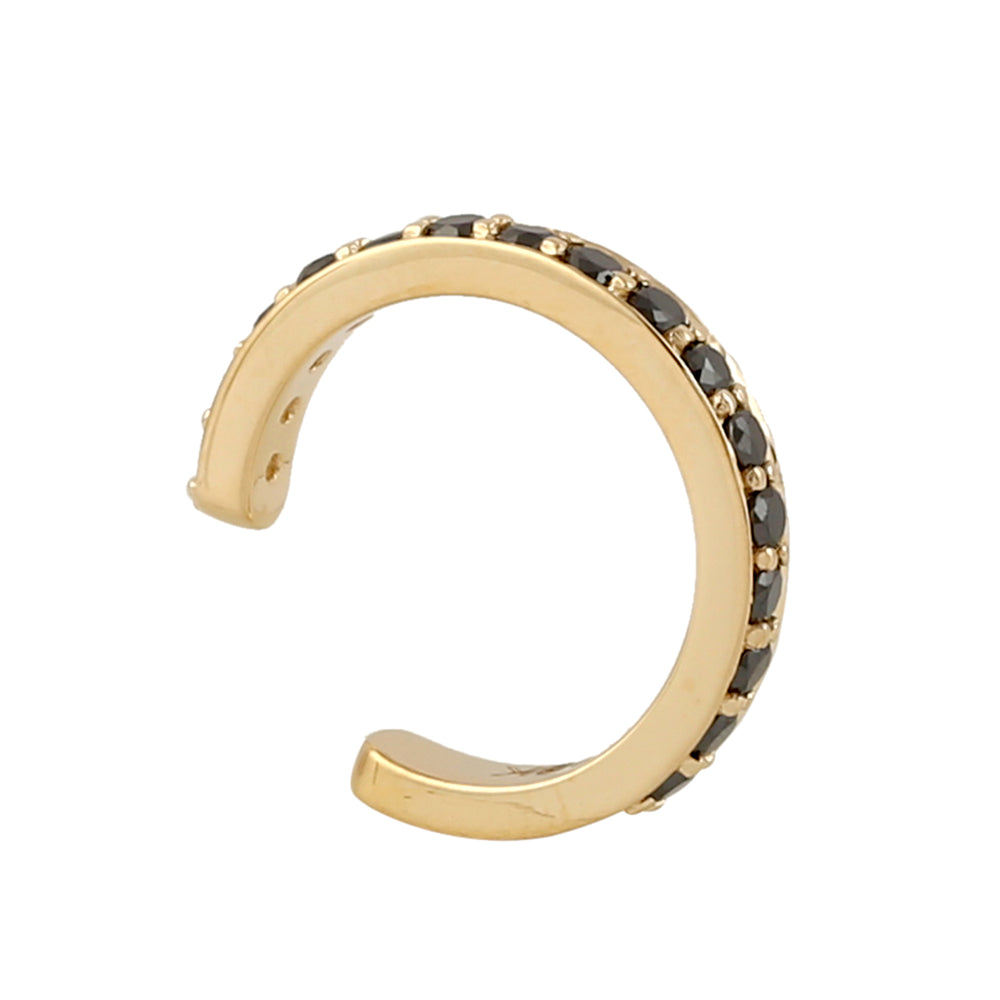 18k Gold Black Diamond Horse Shoe Charm Finding Handmade Jewelry