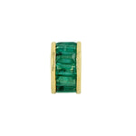 Baguette Emerald Gemstone Channel Set Finding 14K Yellow Gold Jewelry For Unisex