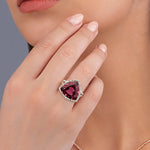 Trillion Cut Tourmaline Pave Diamond Cocktail Ring In 18k White Gold Beautiful Accessory