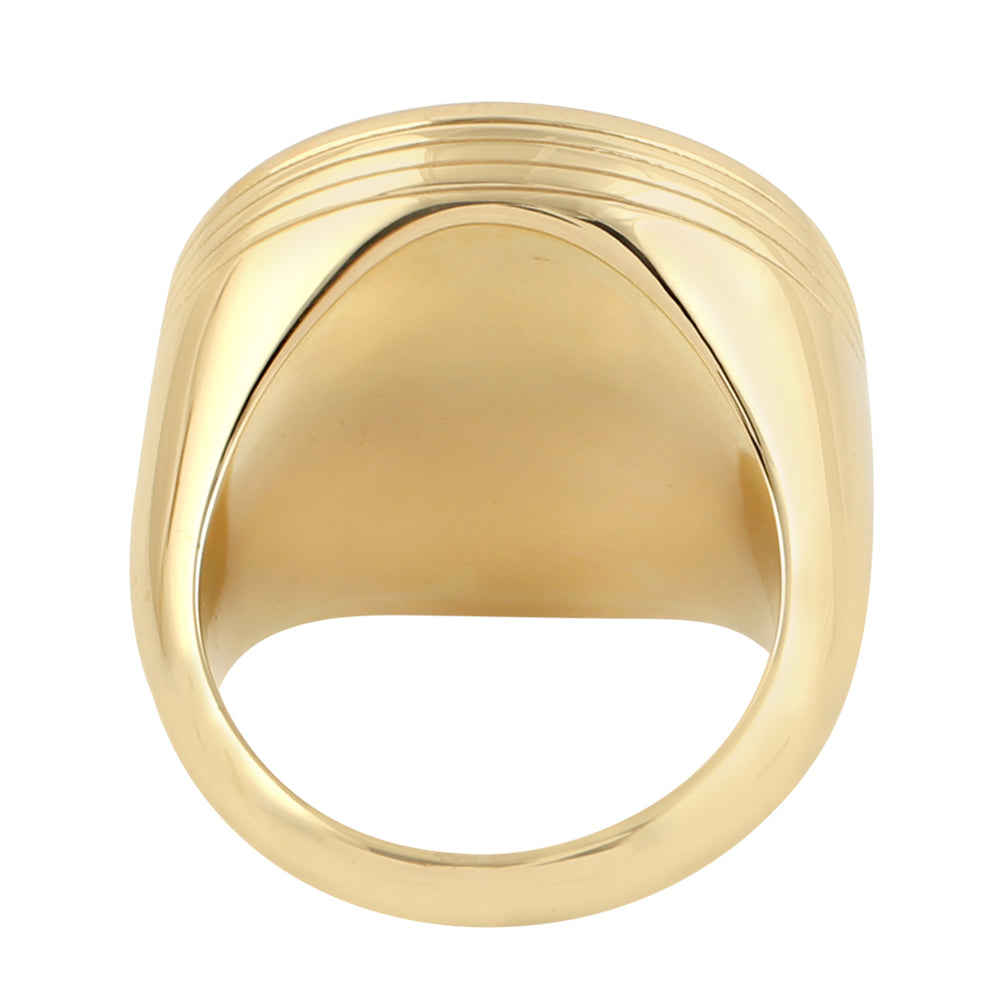 Red Garnet Gemstone Enamel Cocktail Ring in 14K Yellow Gold – January Birthstone