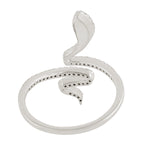 18k White Gold Micro Pave Diamond Snake Design Spiral Ring Jewelry For Gift