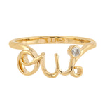 Solid 18k Yellow Gold Natural Diamond Beautiful Dainty Ring Minimal Jewelry For Gift