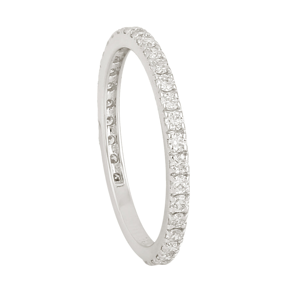 Full Eternity Band Ring with Pave Diamonds in 18K White Gold – Elegant Fine Jewelry for Her