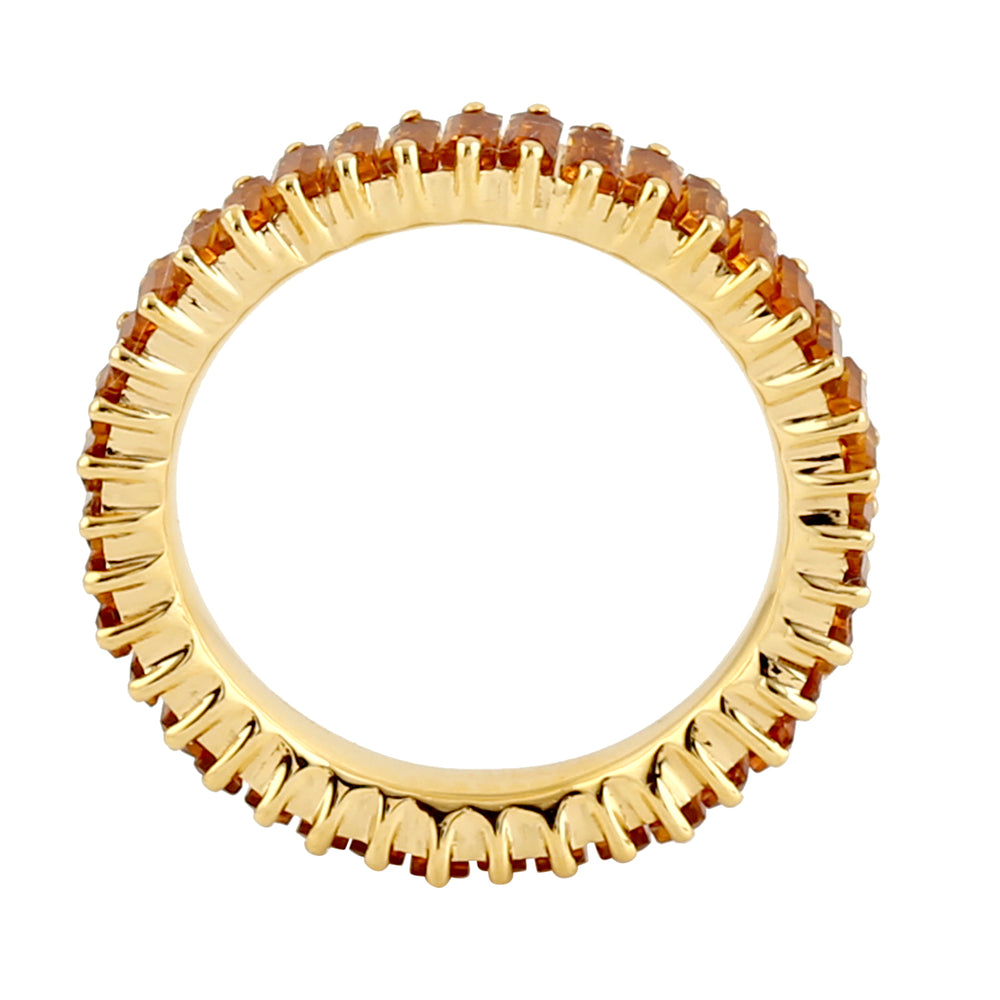 Baguette Cut Citrine November Birthstone Band Ring In 18k Yellow Gold Gift