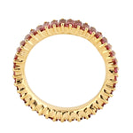 Baguette Pink Tourmaline October Birthstone Full Eternity Ring In 18k Yellow Gold