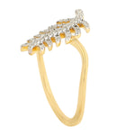 Micro Pave Natural Diamond Leaf Design Designer Ring in 18k Yellow Gold