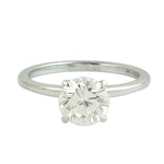 18K White Gold Solitaire Engagement Ring Natural Diamond For Her