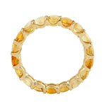 18K Yellow Gold Pave Citrine Gemstone Band Ring Jewelry For Her