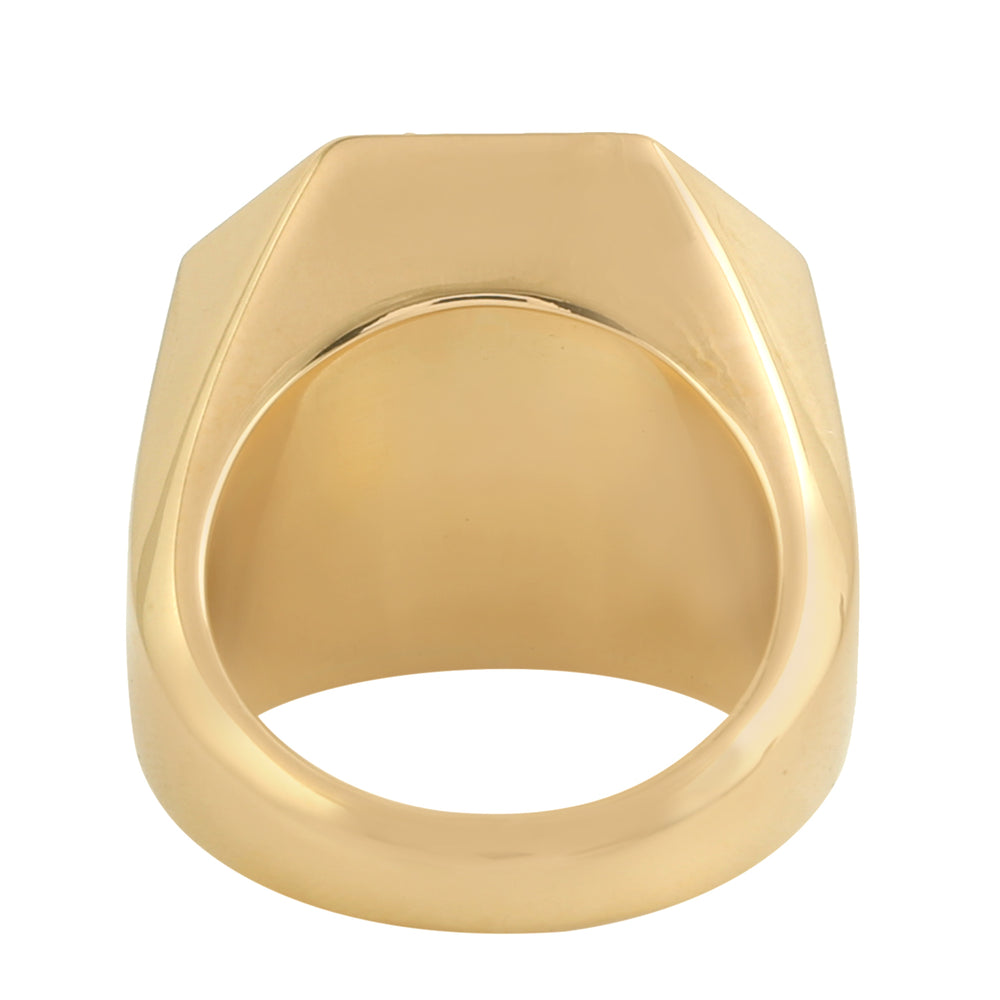 Octagon Cut Pink Tourmaline Pave Diamond In Yellow Gold Designer Cocktail Ring