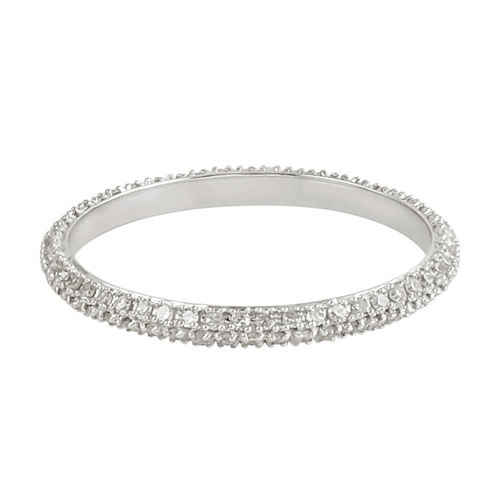 Micro Pave Diamond Full Eternity Ring in 18K White Gold