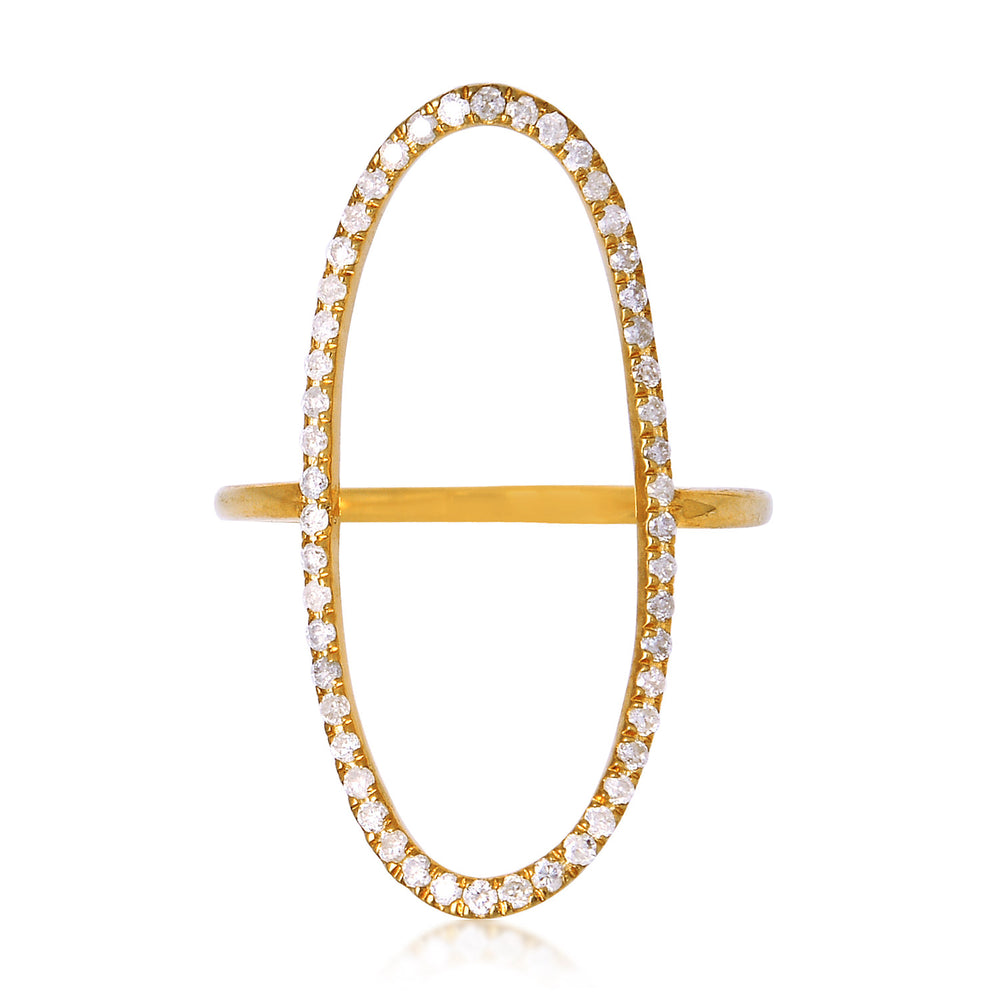 Minimal Oval Open Diamond Band Ring in 18K Yellow Gold