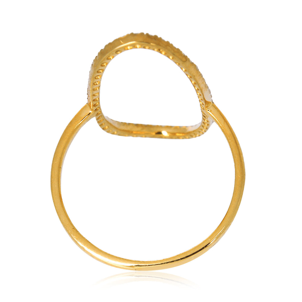 Minimal Oval Open Diamond Band Ring in 18K Yellow Gold