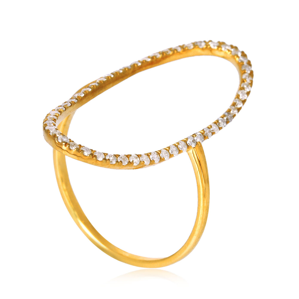 Minimal Oval Open Diamond Band Ring in 18K Yellow Gold