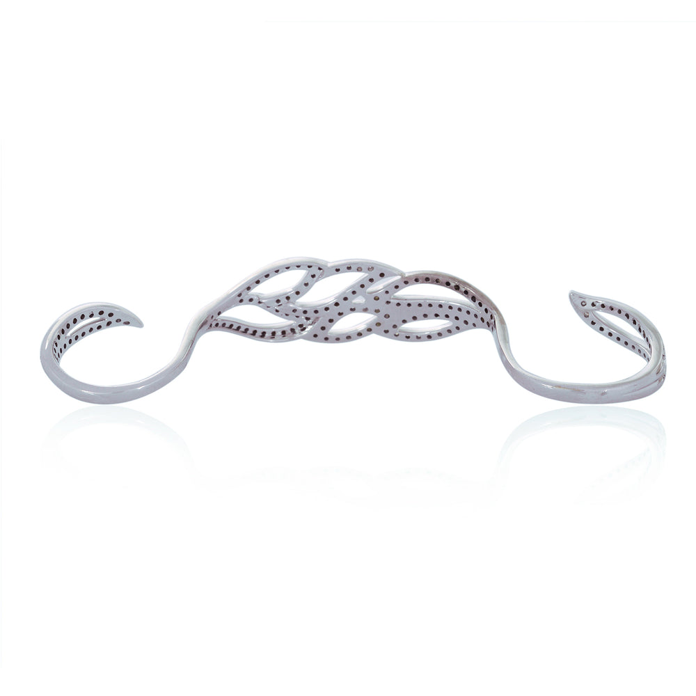 Openwork Leaf Diamond Four-Finger Statement Ring in 18K White Gold