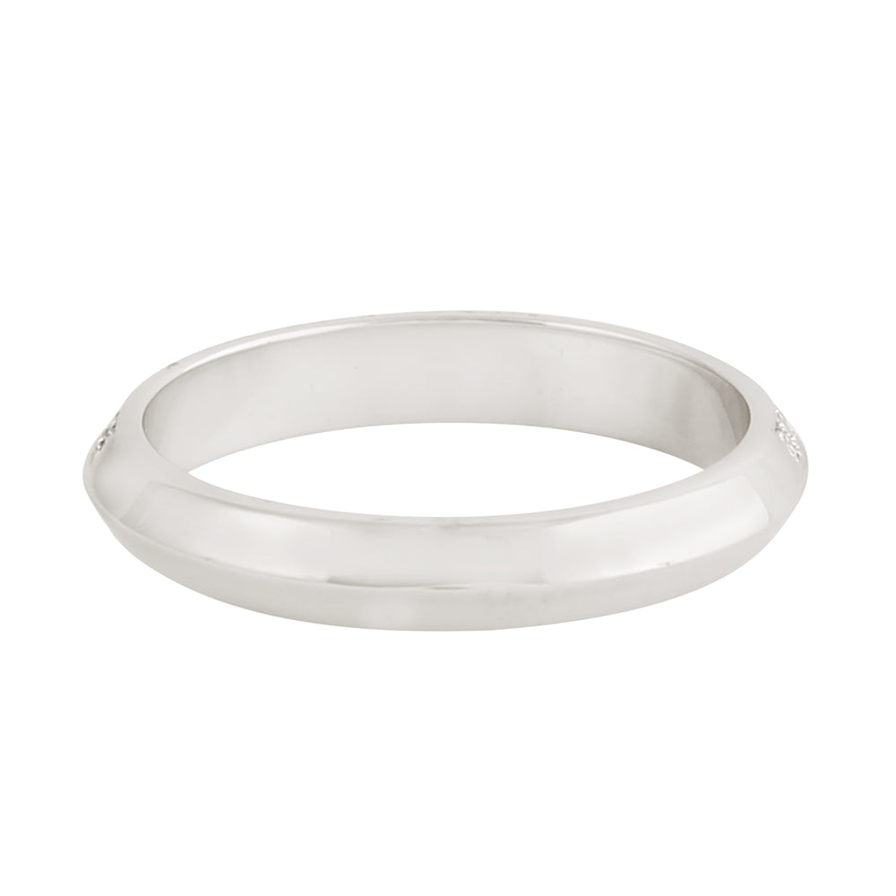 Double Row Diamond Pave Band in 18K White Gold