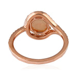 Octagon Cut Brown Ice Diamond Engagement Ring in 18k Rose Gold