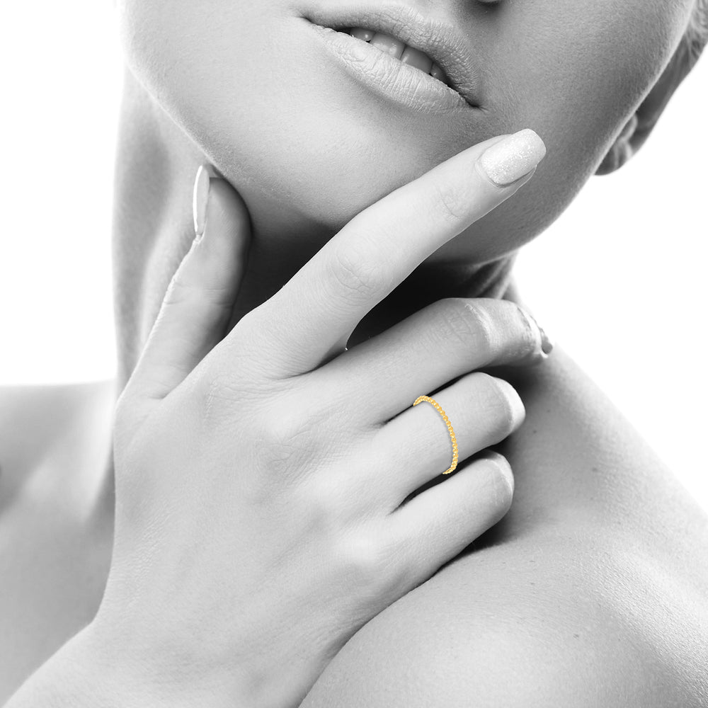 18K Yellow Gold Handmade Designer Band Ring For Gifts