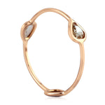 18K Rose Gold Bezel Set Natural Rose Cut Diamond Band Ring