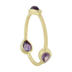 10K Yellow Gold Bezel Set Amethyst Gemstone Band Ring