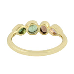 Natural Multicolor Tourmaline 14k Yellow Gold Band Ring