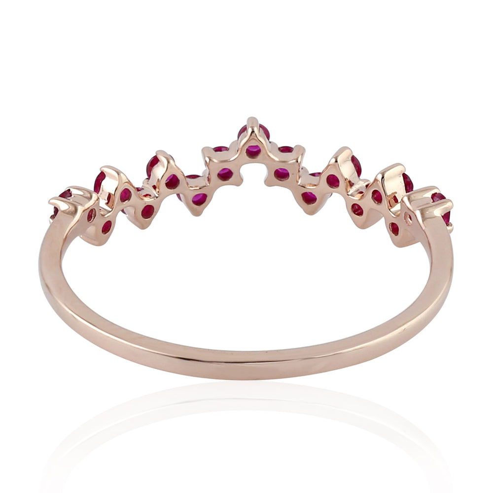 18K Rose Gold Prong Ruby Gemstone Designer Ring For Her