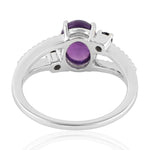 Natural Spinel Amethyst Gemstone Ring In Silver