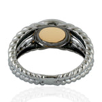 Bezel Set Moonstone Designer Sterling Silver Handmade Ring