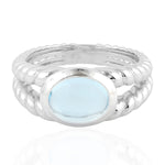 Bezel Set Topaz Designer Sterling Silver Handmade Ring