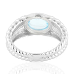 Bezel Set Topaz Designer Sterling Silver Handmade Ring
